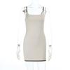 Yl25220 Estilo Europeo y Americano Transfronterizo Verano Sexy Bloques de Color Tirantes Finos Vestido Básico Cuadrado de Tirantes para Mujer