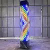 Luz Rotatoria de Barbería de Pie para Exteriores Impermeable Letrero de Salón de Peluquería Luz de Caja de Luz de Vidrio de Colores para Peluquería Se Puede Comprar en Lote Leidezhu