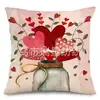 Funda de Almohada Más Vendida en Amazon Patrón de Flor de Amor Día de San Valentín Funda de Almohada Decorativa para Dormitorio Sofá Funda de Almohada de Lino