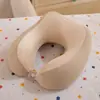 Almohada de Espuma Viscoelástica de Color Sólido en Forma de U, Almohada Redonda de Viaje para el Cuello, Almohada de Espuma Viscoelástica en Forma de U al por Mayor con Impresión de Logo
