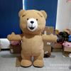 Fantasia de Boneco de Urso de Pelúcia Inflável Andando Desenho Animado Cos Adereços Chapéu Anime Homem Vestir Fantasia de Boneco Urso Inflável