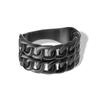 Anillo grande de doble capa, cadena redonda, de acero inoxidable, popular en AliExpress, con hebilla de cadena de ocho palabras y combinable.