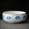 Tazón Cubierto Sancai de Porcelana Azul y Blanco de Horno Ru Taza de Té de Cerámica No Caliente Ercai Dou Juego de Té Kung Fu Juego de Té