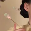 2026 Nuevo Estilo Xiu Jade Pinza para el Cabello con Patrón de Nube para Mujer con Borlas Largas, Accesorio para el Cabello Estilo Antiguo Hanfu, Pinza de Jade para Recogido Estilo Dinastía Song y Ming