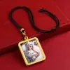 Collar con Tanga de Zorro Semi-Pintado a Mano con Adornos Dorados Estilo Xizang