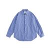 OUSWE Moda Americana Marca de Moda Estilo Japonês cityboy Camisa Listrada Masculina e Feminina Solta Casual Moda Japonesa Camisa de Manga Longa RC28