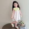 Vestido Asimétrico con Cuello de Flor de Montaña para Niña Estilo Coreano de Moda Vestido de Princesa Elegante para Niñas Pequeñas