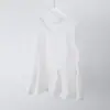 Blusa de Verano de Color Fresco Tejida 100% Lino Holgada Versátil Adelgazante para el Trabajo Artística de Cuello Redondo sin Mangas Acampanada para Mujer