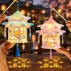 Kit de Manualidades DIY de Linterna del Festival de Medio Otoño 2026 Nuevo Estilo Linterna de Palacio Tradicional para Niños Linterna de Flor de Calabaza Portátil con Luz