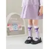 Calcetines altos de niña Kuromi, malla de verano, calcetines largos de bebé de dibujos animados dulces, calcetines altos finos para niños