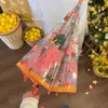 En stock Celebridades de Internet Niñas Jardín de Infancia Niños de Escuela Primaria Paraguas Infantil Lindo Engrosado Apertura Manual Mango Largo Paraguas Transparente para Bebé