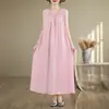 Vestido de Algodón y Seda de Marca de Alta Gama Estilo Étnico para Mujer, Nuevo Modelo de Verano, Bata para Mujeres de Mediana Edad y Mayores, Ropa para el Hogar
