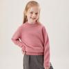 Suéter infantil de otoño e invierno para niños y niñas, suéter cálido de cachemira de cuello redondo para niños grandes, suéter grueso de color liso para niños grandes