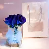 Lâmpada de Flor Rosa Famosa na Internet com Luz de Cristal e Base de Madeira Maciça, Dia dos Namorados, Festival Qixi, Decoração de Aniversário, Presente de Feriado
