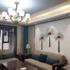 Novo Estilo Chinês Ferro Pendurado na Parede Ventilador Antigo Decoração de Parede Decoração de Parede de Luxo Leve Decoração Criativa para Parede de TV