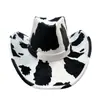 Sombrero Vaquero Infantil Occidental Color Vaca Blanco y Negro Eva Compuesto Cristal Tela Súper Suave Halloween Carnaval Sombrero de Fiesta