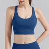 Sujetador Deportivo Nuls de Sensación Desnuda con Copa Integrada Espalda Cruzada Top de Yoga Sujetador de Yoga Push-Up Camiseta sin Mangas para Mujer