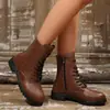 Comercio Electrónico Transfronterizo Tallas Grandes Otoño/Invierno 2026 Nuevas Botas de Tobillo Chelsea con Tacón Grueso Estilo Británico Moda Casual con Cremallera Lateral para Mujer