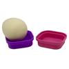 Caixa de silicone para guardar ovos de maquiagem, à prova de poeira e respirável, com estojo para pó compacto.