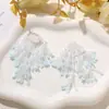 Flor de Tecido Costurada à Mão com Flores de Miçangas e Longos Pingentes Doces para Brincos DIY, Brincos de Tarraxa, Acessórios de Cabelo Primavera e Verão, Broches, Acessórios de Roupa