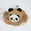 Chapéu de Palha Fofo Estilo Coreano de Panda para Viagem ao Ar Livre Pai-Filho Chapéu de Sol de Verão Chapéu de Sol de Alto Valor
