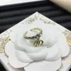 Anillo Ajustable Dior/Dior Best-Seller Transfronterizo Letra Cd para Mujer, Anillo Abierto de Latón Vintage Abeja Lujo Ligero Europeo y Americano