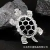 Broche Animal Tortuga de Moda Retro Aleación Galvanizada Diamante Broche de Ropa Tortuga Listo para Entrega al por Mayor