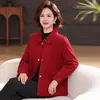 Nueva chaqueta corta de lana doble, talla petite, moda para mujeres de mediana edad, cuello de muñeca, abrigo de lana holgado y simple para mujer