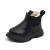 Moda infantil de invierno con forro polar, botas cortas británicas, cremallera lateral para niños, botas de moda Martin, botas de moda de suela blanda para niñas