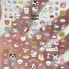 Ins Fofo Desenho Animado Vaca Animal Fazenda Estéreo Embossado Adesivos para Nail Art Capa de Celular Câmera à Prova d'Água Decoração 3D