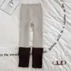 Leggings de Calcetín Grueso de Punto Trenzado con Forro Polar para Niñas, Pantimedias Cálidas Cómodas Ajustadas de Color Sólido para Invierno