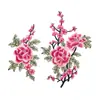 Conjunto de 2 peças 8 cores flor de peônia patch de bordado solúvel em água acessório de patch para vestido de fantasia étnica terno