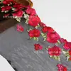 Encaje Bordado Rosa Roja de Alta Resistencia Accesorios Hechos a Mano DIY Tela de Ribete de Encaje para Lencería Sujetador