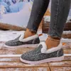 Comercio exterior con estilo, versátil, temperamento, talla grande para mujer, moda, zapatos cortos de felpa de algodón, cálidos, transfronterizos, de fondo plano, punta redonda, sin cordones, para persona perezosa
