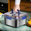 Caja de conservación de acero inoxidable 304, para cocina, hogar, de grado alimenticio, con tapa para almacenar carne congelada, congelación y refrigeración.