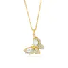 Collar con Colgante de Mariposa de Circonio Completo Estilo Coreano Cadena para Clavícula de Acero de Titanio para Mujer, Versátil, de Gama Alta, No se Desvanece, Joyería de Nicho