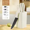 Juego de Cuchillos de Acero Inoxidable para el Hogar, Set de Siete Piezas Multifuncional Afilado para Cocina, Recubrimiento Antiadherente, Cuchillo para Cortar Huesos, Cuchillo para Cortar Carne