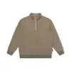 Ropa Vintage Yidao Otoño 2026 Nuevo Estilo Japonés Sencillo Color Sólido Texturizado Media Cremallera Cuello Alto Holgado Sudadera Pulóver