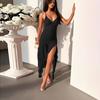 Comercio Transfronterizo Tik Tok Nueva Falda Strapless Fruncida con Abertura Falda de Gestión Completa con Escote en V Profundo en la Cadera