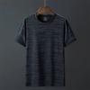 Atacado de seda gelo manga curta camiseta masculina verão fino solto plus size gola redonda secagem rápida esportes lazer meia manga camiseta