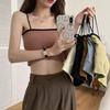 Calzones Cortos Grandes de Espalda en U Ropa Interior de Una Pieza para Mujer Envoltura de Pecho para Uso Interior Uso Exterior Tirantes Finos Pequeños Color en Contraste Chaleco Strapless con Almohadilla para el Pecho