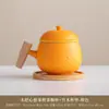 Taza de Cerámica de Buena Suerte con Tapa Cuchara Taza para Beber Café de Oficina y Plato Juego Caja de Regalo para el Hogar Logo