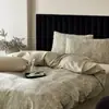 Juego de cama, 100% algodón, lujoso y de alta gama, con un diseño jacquard de algodón puro, que incluye una sábana plana, una funda de edredón y una sábana bajera, disponible en tamaño individual y matrimonial, un juego de tres piezas