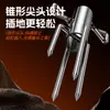 Estaca de Sol para Sombrilla de Acero Inoxidable Engrosada de Cuatro Puntas de Inserción Profunda con Doble Perilla de Bloqueo Tenedor de Tierra para Fijación de Parasol Exterior