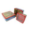 Caja Cuadrada de Hojalata Flip Almacenamiento Cosmético Empaque Metálico Caja de Hojalata con Ventana Cuadrada Muestra