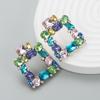 Tendência de moda europeia e americana liga Diamante Quadrado Oco brincos mini Super Flash temperamento partido todos-combinar brincos brincos