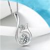 Collar de sirena personalizado con colgante de sirena de diamantes suizos europeos y americanos, cadena de clavícula corta para mujer, joyería plateada al por mayor