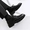 Zapatos de Cuero para Negocios, Zapatos Casuales para Hombre, Zapatos de Trabajo Estilo Británico, Zapatos de Trabajo con Cordones Modernos Versátiles de Suela Gruesa, Zapatos Casuales