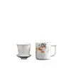 Set de regalo de tres piezas para taza de agua color jade, taza de oficina de porcelana blanca, taza de té de cerámica para el hogar, regalo de negocios para clientes
