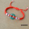 Pulsera de cuerda de cinco colores para el Festival del Bote del Dragón, cabello, Niños, Bebé, Pulsera de núcleo de melocotón azul melocotón, Joyería de cuerda roja para año de nacimiento de hombres y mujeres, Regalo